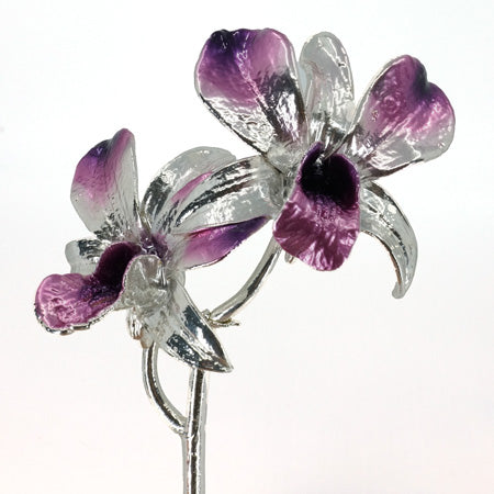 Silver Coated Preserved Small Real Orchids