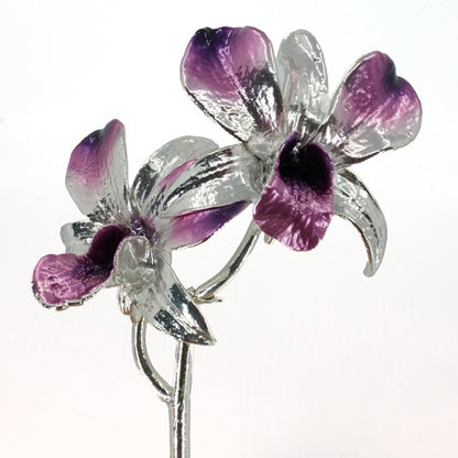 Silver Coated Preserved Small Real Orchids